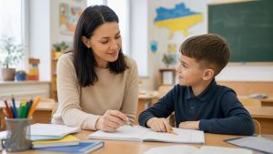 Банк готових фраз вербального оцінювання: 50 формулювань за ситуаціями — успіх, помилка, прогрес, робота в групі — і таблиця «замість → скажіть».