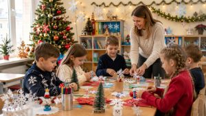 Повний гід новорічного грудня в школі: календар місяця, український зимовий цикл, формати свят за віком, безпека прикрашання і благодійний вимір.