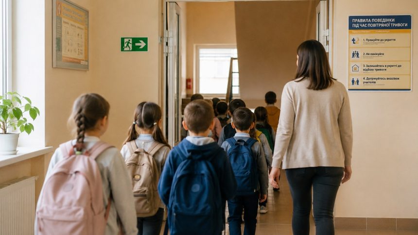 Як школа діє під час повітряної тривоги, що варто зʼясувати батькам заздалегідь, правила звʼязку без паніки і підготовка дитини вдома.