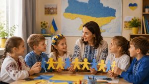 Як розповісти дітям про День Соборності: пояснення за віком, історія Злуки 1919 року і живого ланцюга 1990-го, шкільні формати — від долоньок до ланцюга єдності.